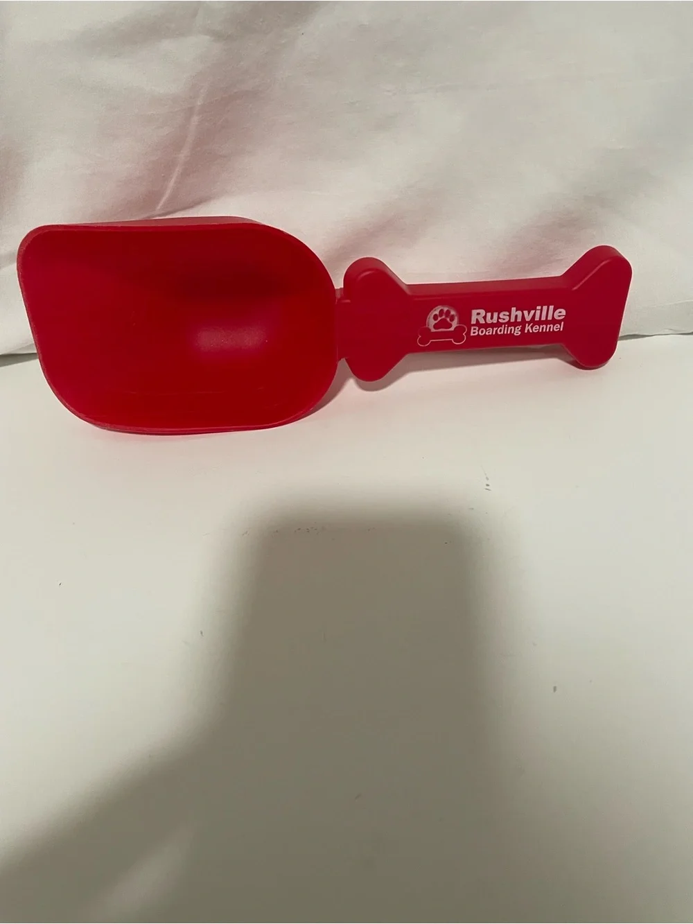 Red Pet Food Scoop with Bone Handle